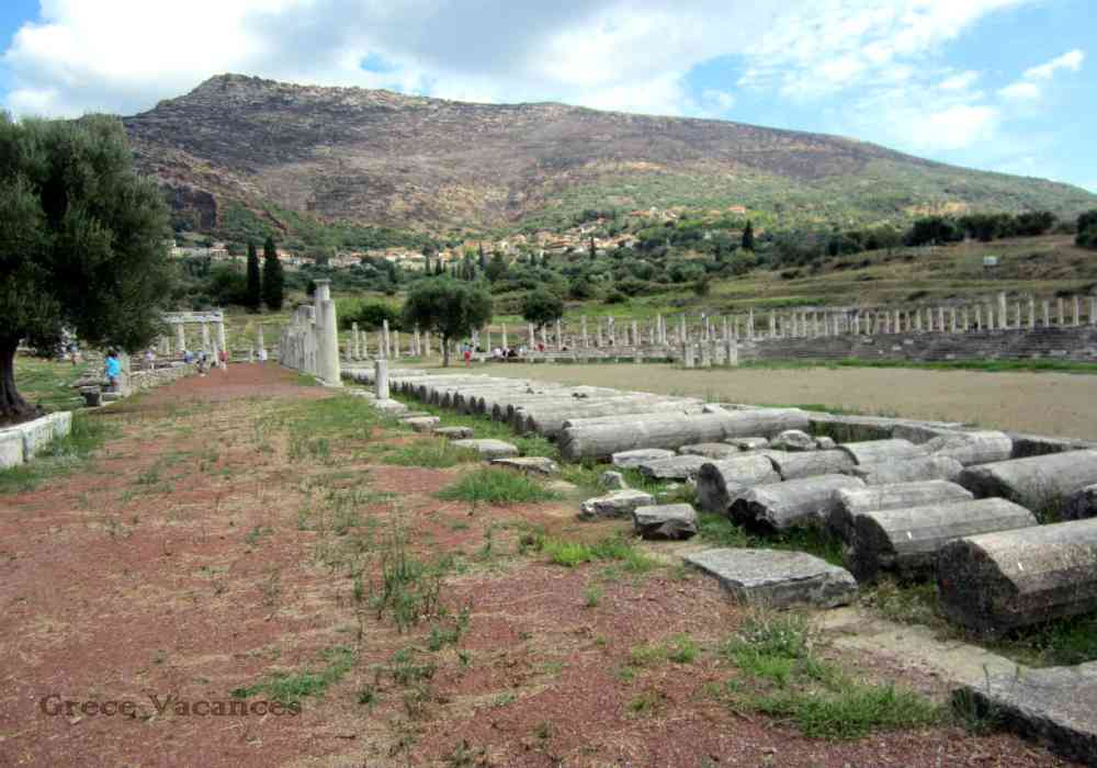 Vue du site de l'ancienne Messène région de Messénie Péloponnèse Grèce