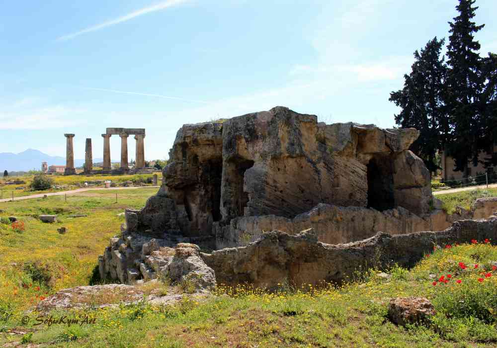 Vue du site de l'ancienne Corinthe Péloponnèse Grèce